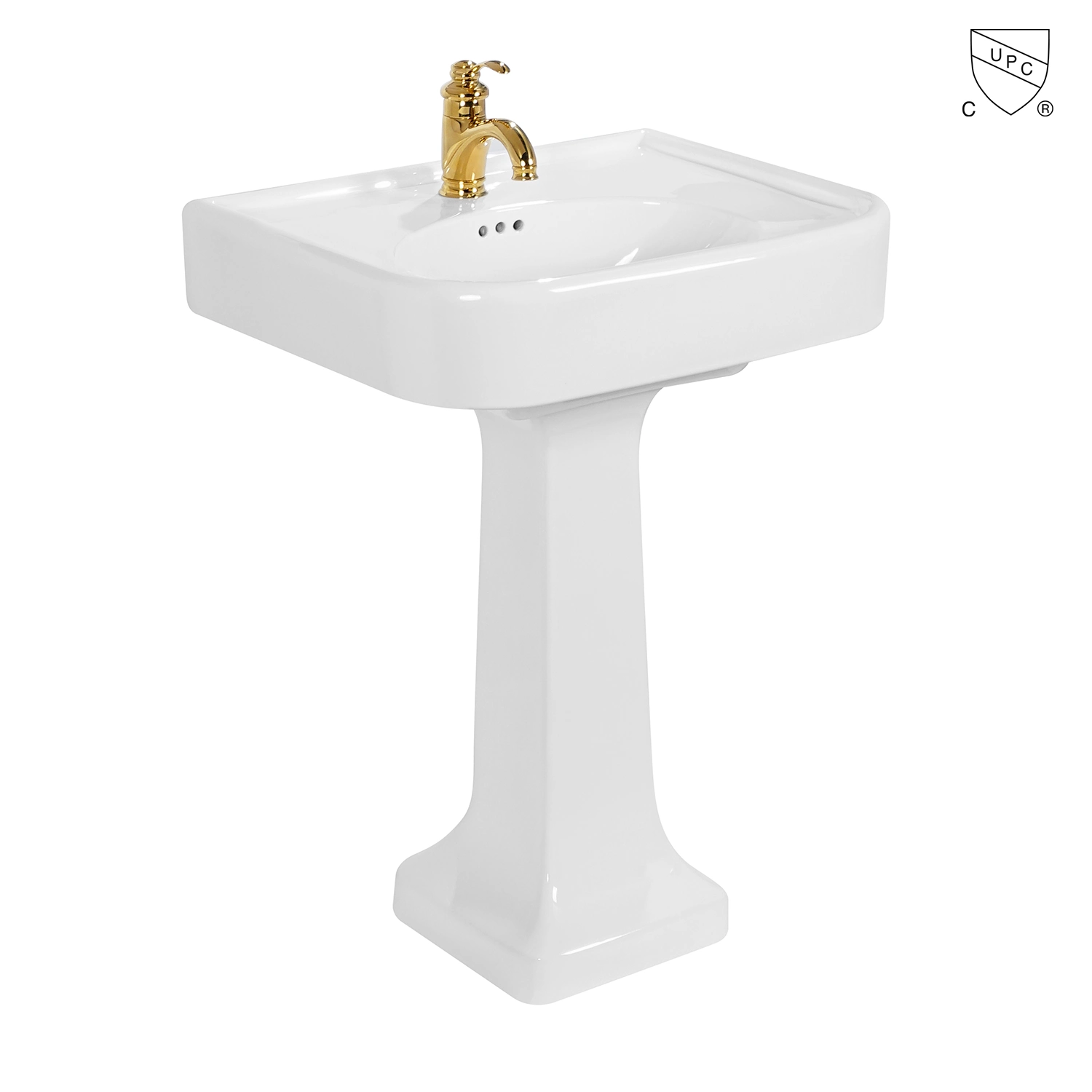 26 inch cupc vintage pedestal sink, freestanding vintage bathroom pedestal basin, ceramic upc sink